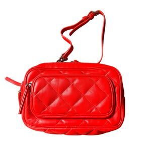 STAND‎ STUDIO Quilted Bum Chain Belt Bag Red